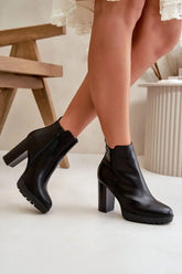 Step in style high column heel eco leather womens boots  Adomoo